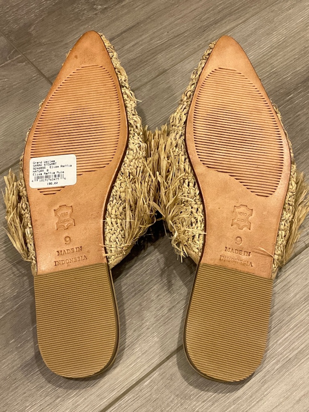 SARAH STEWART Eliza Raffia Handcrafted Mules Size 9 NWT - Picture 10 of 12
